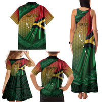 Personalised Long Live Vanuatu Independence Day Family Matching Tank Maxi Dress and Hawaiian Shirt 45th Anniversary Woven Pattern - Polynesian Pride