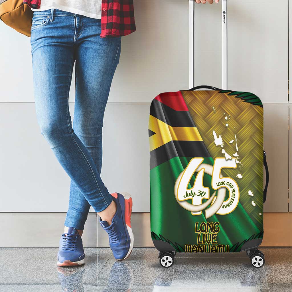 Long Live Vanuatu Independence Day Luggage Cover 45th Anniversary Woven Pattern - Polynesian Pride