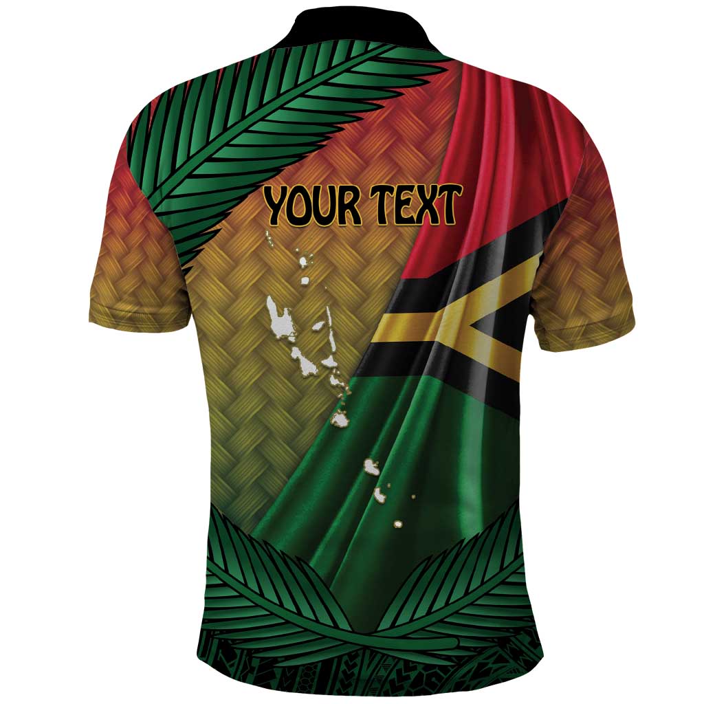 Personalised Long Live Vanuatu Independence Day Polo Shirt 45th Anniversary Woven Pattern - Polynesian Pride