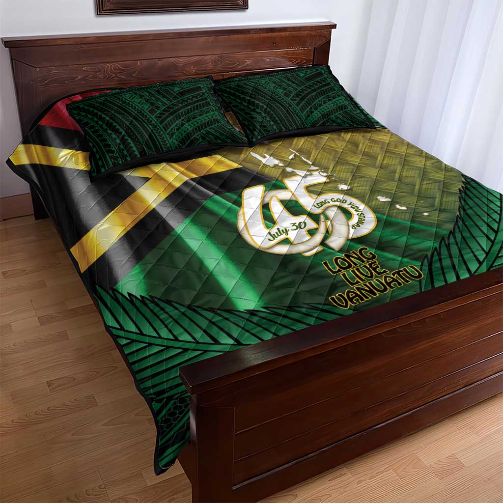 Long Live Vanuatu Independence Day Quilt Bed Set 45th Anniversary Woven Pattern - Polynesian Pride