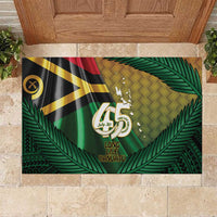 Long Live Vanuatu Independence Day Rubber Doormat 45th Anniversary Woven Pattern - Polynesian Pride