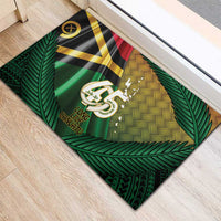 Long Live Vanuatu Independence Day Rubber Doormat 45th Anniversary Woven Pattern - Polynesian Pride