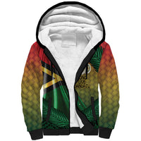Personalised Long Live Vanuatu Independence Day Sherpa Hoodie 45th Anniversary Woven Pattern - Polynesian Pride