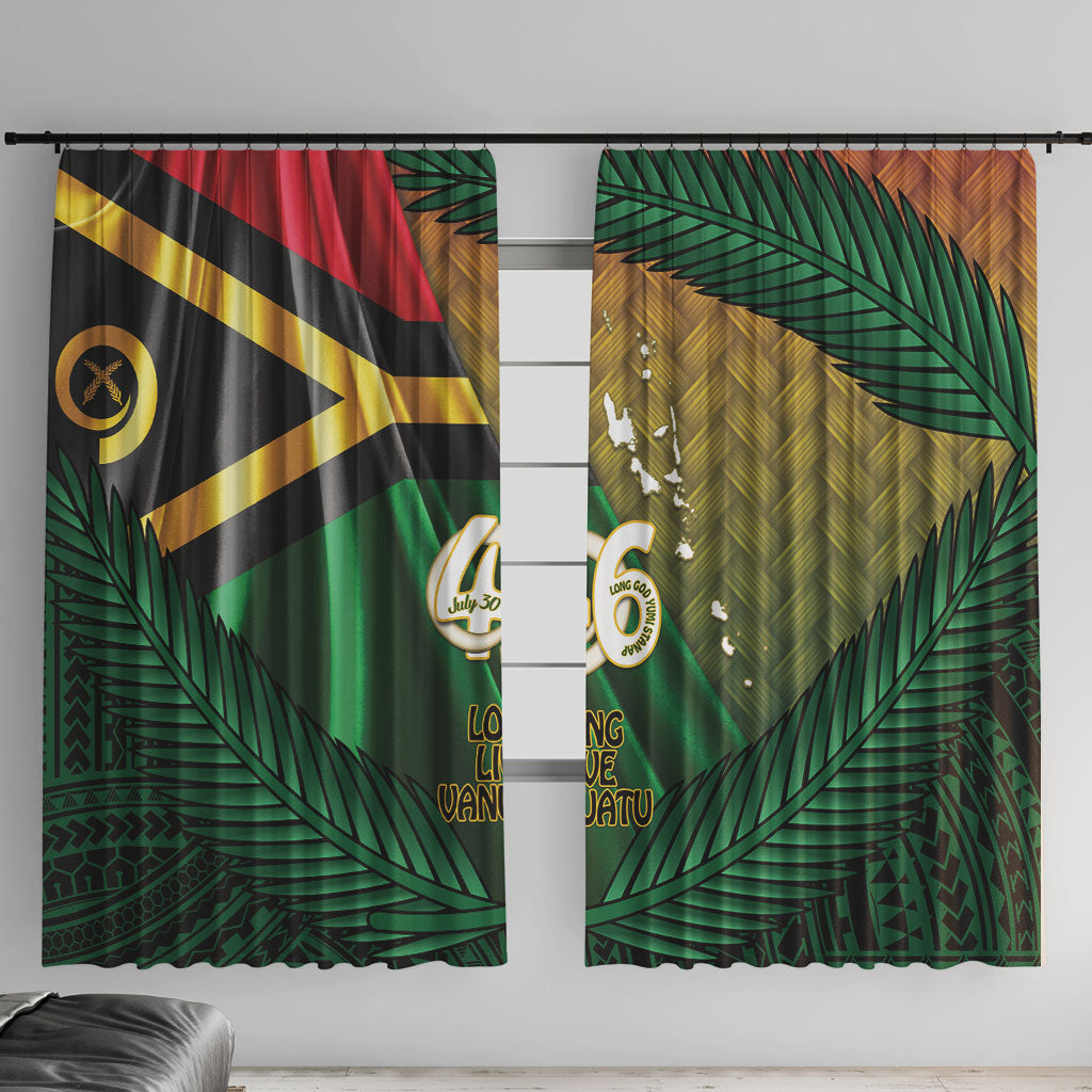 Long Live Vanuatu Independence Day Window Curtain 46th Anniversary Woven Pattern LT14 With Hooks Reggae - Polynesian Pride