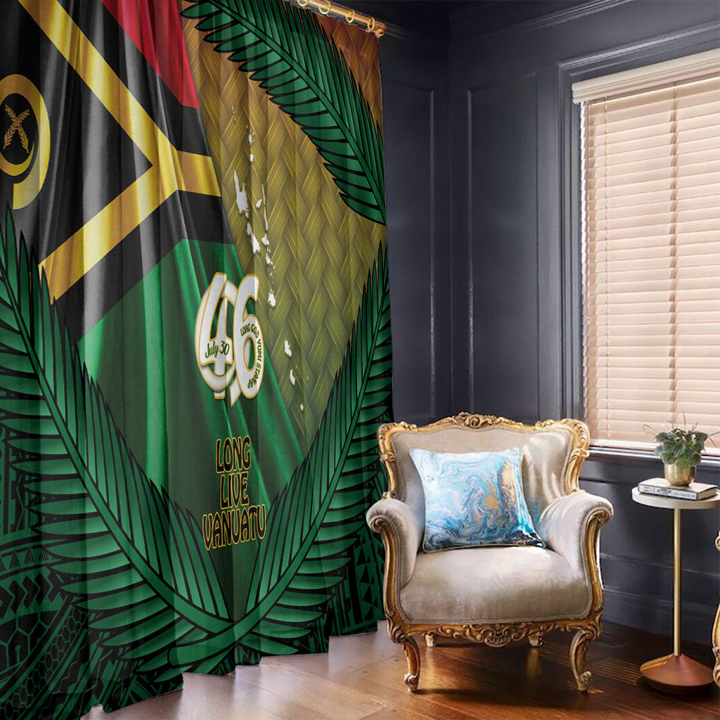 Long Live Vanuatu Independence Day Window Curtain 46th Anniversary Woven Pattern LT14 - Polynesian Pride