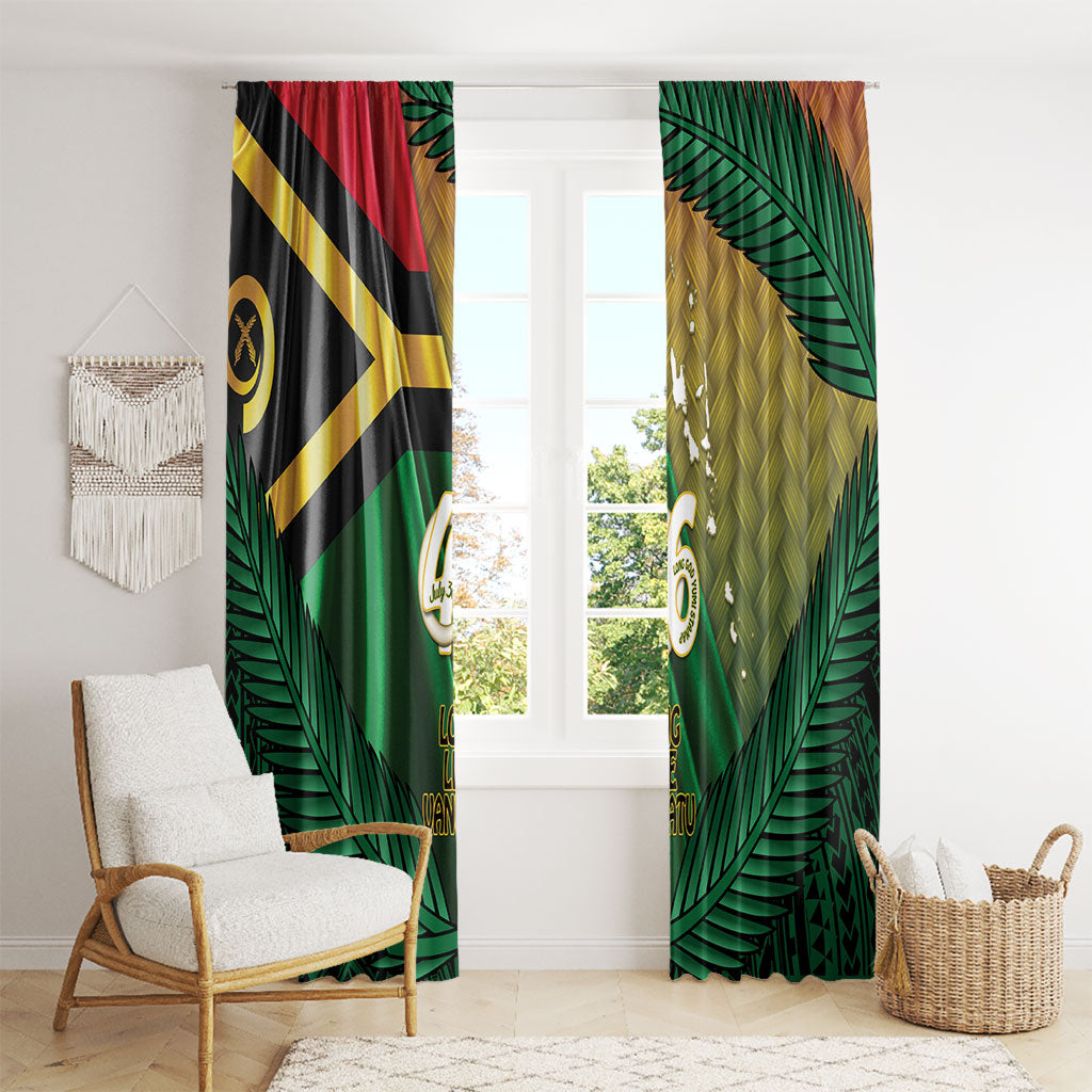 Long Live Vanuatu Independence Day Window Curtain 46th Anniversary Woven Pattern LT14 - Polynesian Pride