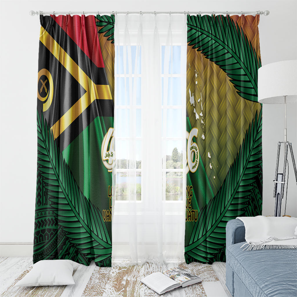 Long Live Vanuatu Independence Day Window Curtain 46th Anniversary Woven Pattern LT14 - Polynesian Pride