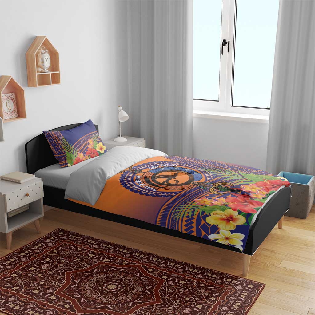 PNG New Ireland Province Bedding Set Niu Ailan Necklace Polynesian Tattoo - Polynesian Pride