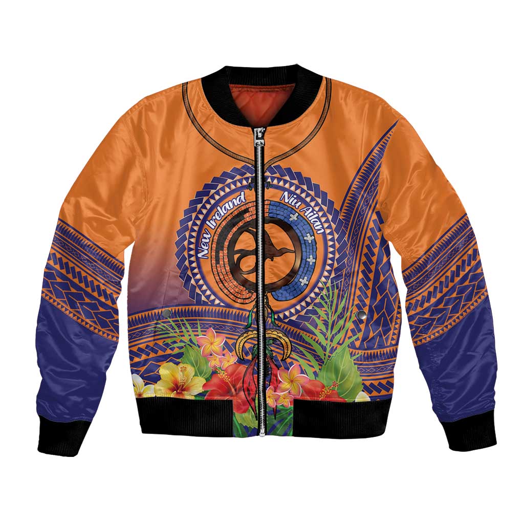 PNG New Ireland Province Bomber Jacket Niu Ailan Necklace Polynesian Tattoo - Polynesian Pride