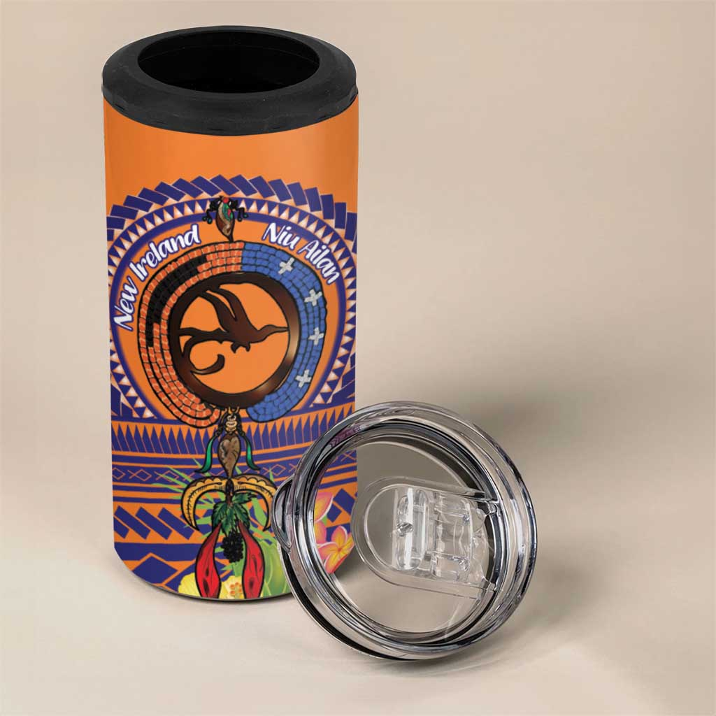 PNG New Ireland Province 4 in 1 Can Cooler Tumbler Niu Ailan Necklace Polynesian Tattoo LT14 - Polynesian Pride