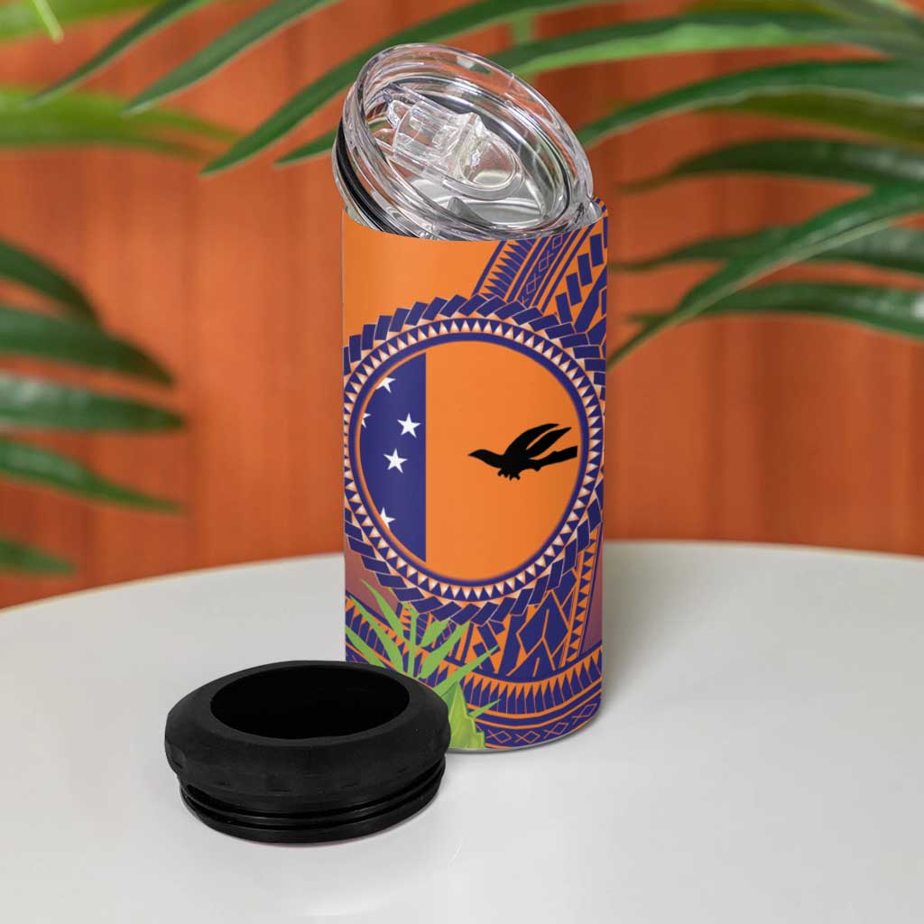 PNG New Ireland Province 4 in 1 Can Cooler Tumbler Niu Ailan Necklace Polynesian Tattoo LT14 - Polynesian Pride
