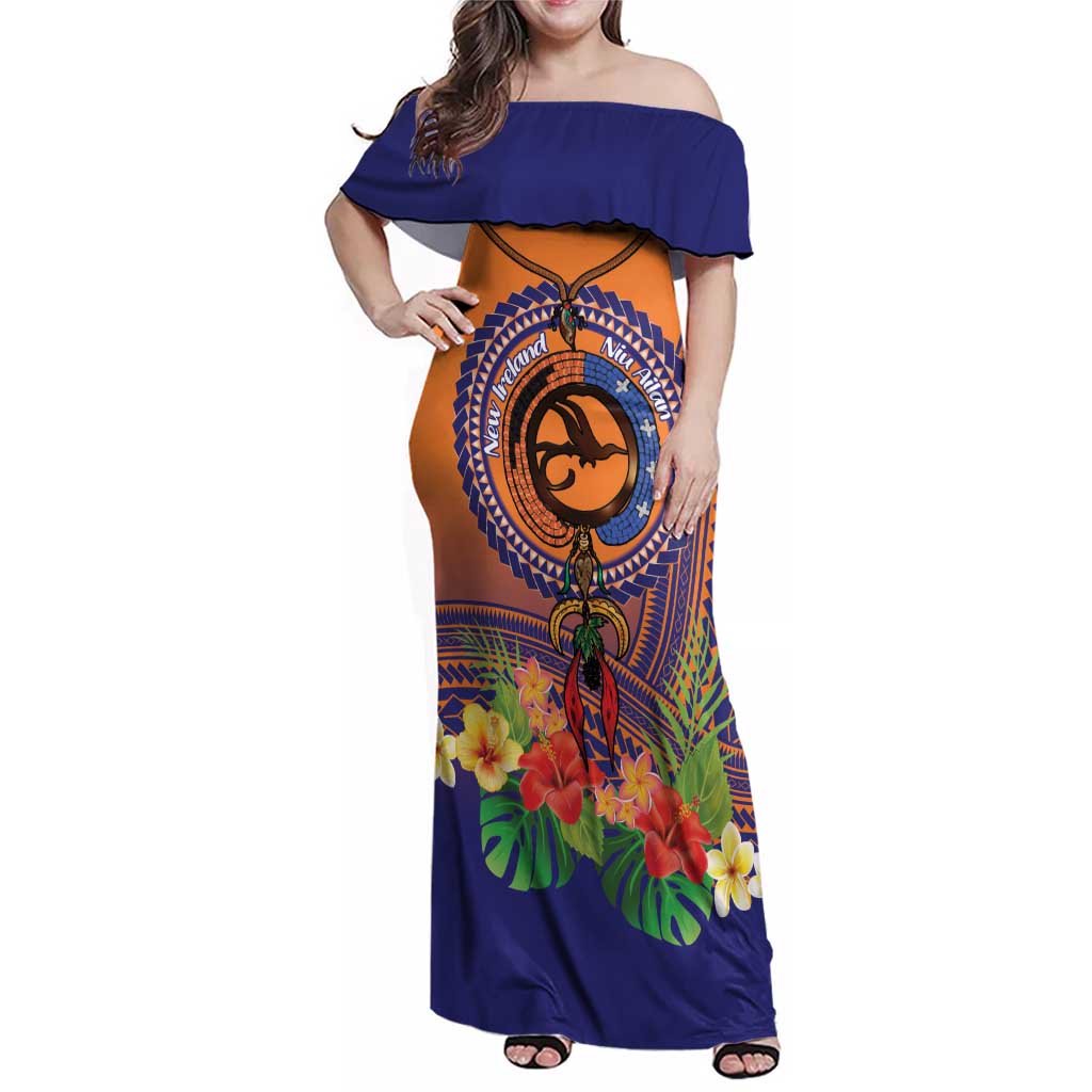 PNG New Ireland Province Family Matching Off Shoulder Maxi Dress and Hawaiian Shirt Niu Ailan Necklace Polynesian Tattoo - Polynesian Pride