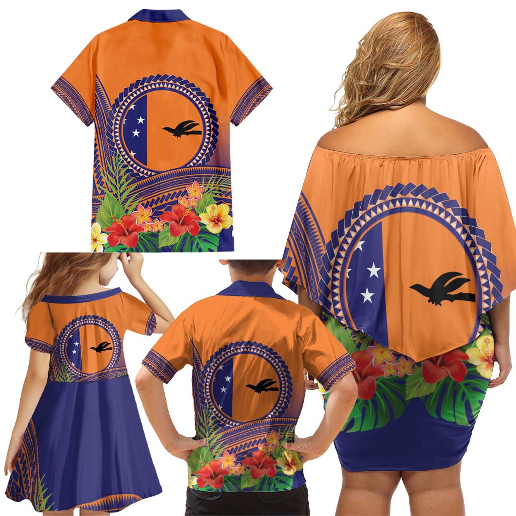 PNG New Ireland Province Family Matching Off Shoulder Short Dress and Hawaiian Shirt Niu Ailan Necklace Polynesian Tattoo - Polynesian Pride