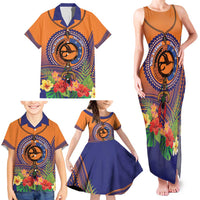 PNG New Ireland Province Family Matching Tank Maxi Dress and Hawaiian Shirt Niu Ailan Necklace Polynesian Tattoo - Polynesian Pride
