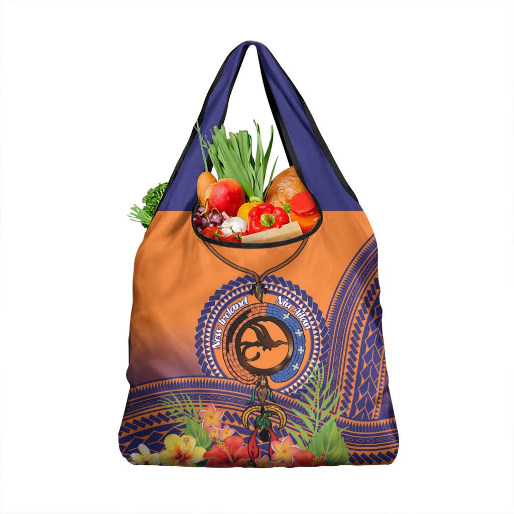PNG New Ireland Province Grocery Bag Niu Ailan Necklace Polynesian Tattoo LT14 1-pack One Size Orange - Polynesian Pride
