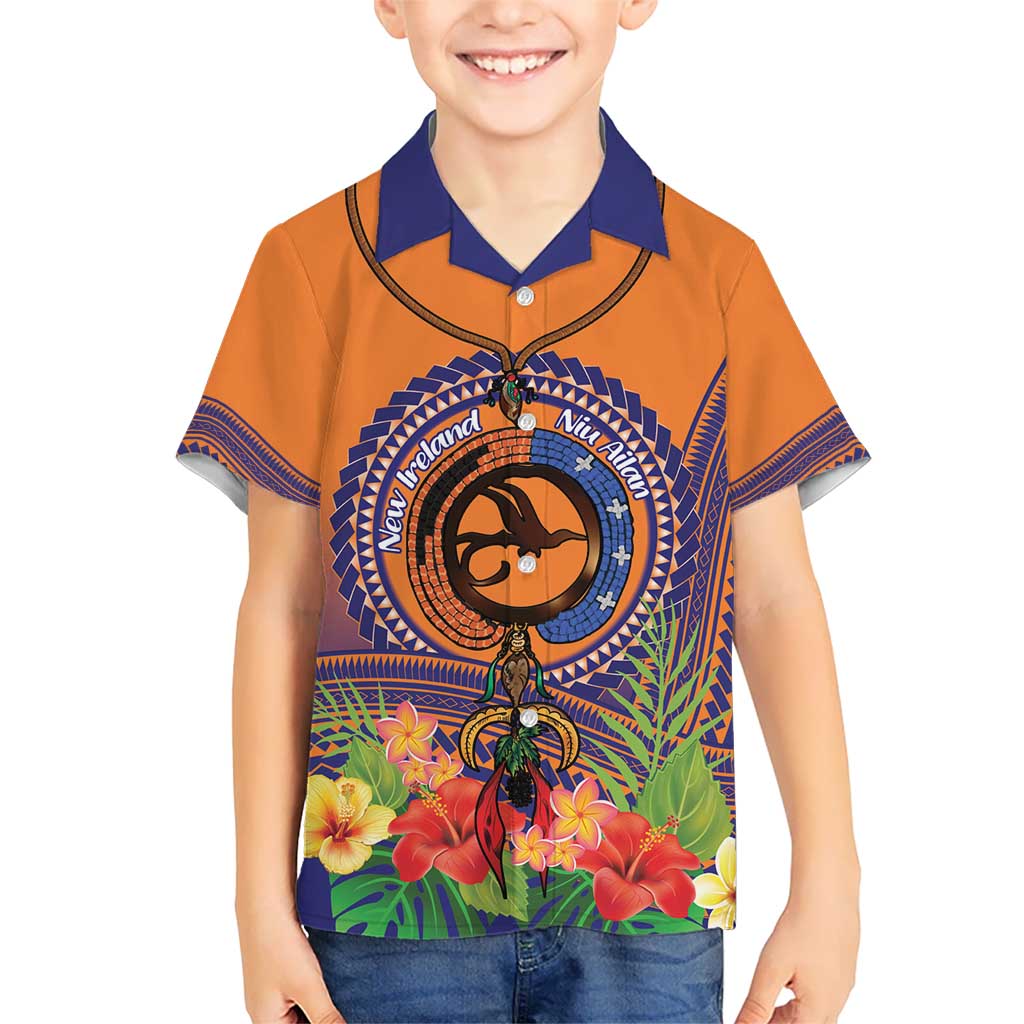 PNG New Ireland Province Kid Hawaiian Shirt Niu Ailan Necklace Polynesian Tattoo - Polynesian Pride