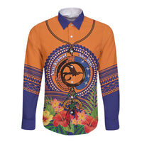 PNG New Ireland Province Long Sleeve Button Shirt Niu Ailan Necklace Polynesian Tattoo - Polynesian Pride
