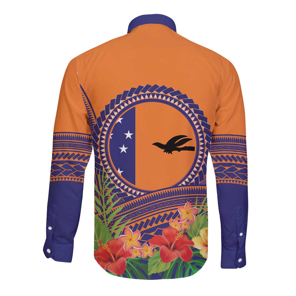PNG New Ireland Province Long Sleeve Button Shirt Niu Ailan Necklace Polynesian Tattoo - Polynesian Pride