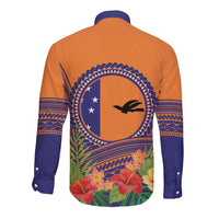 PNG New Ireland Province Long Sleeve Button Shirt Niu Ailan Necklace Polynesian Tattoo - Polynesian Pride