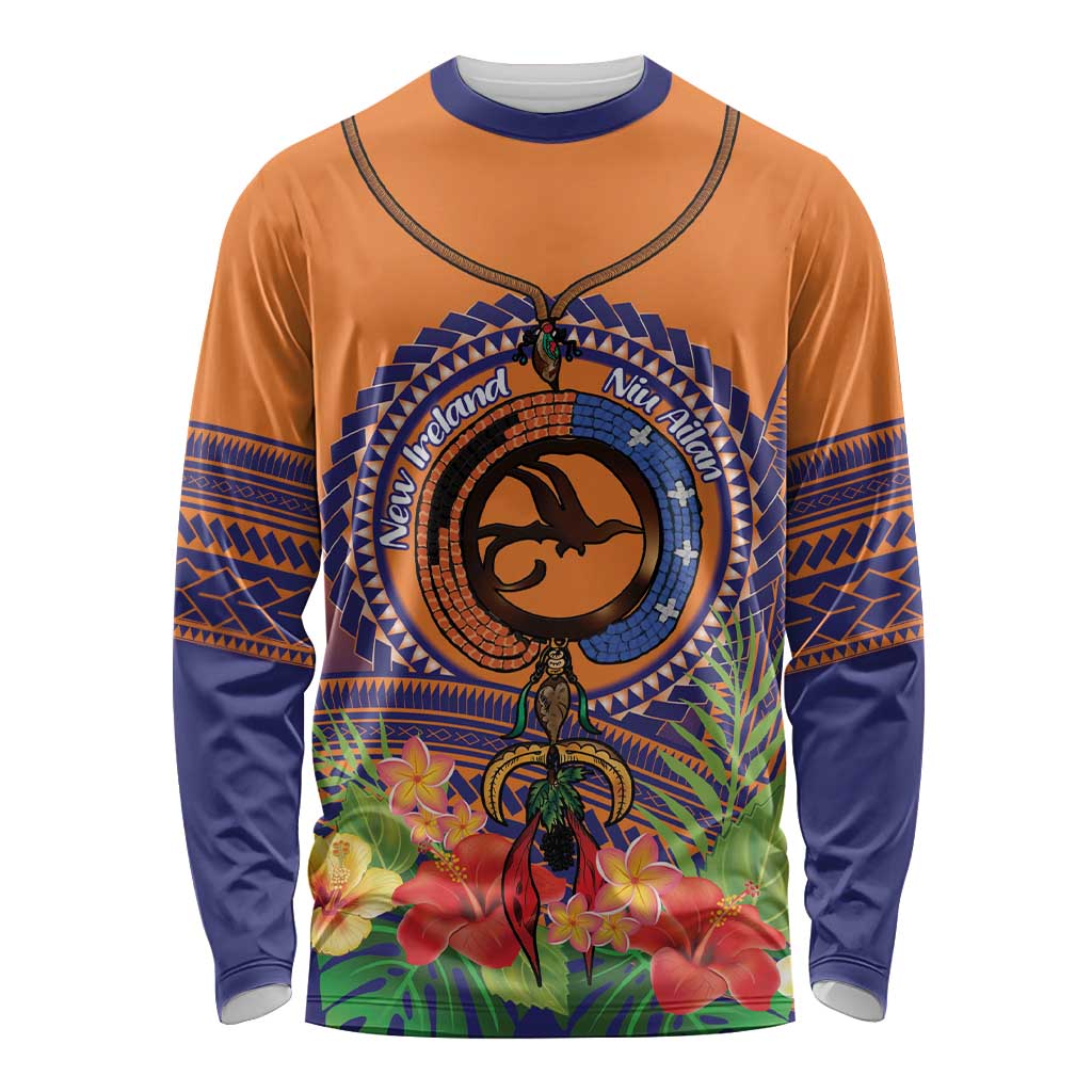PNG New Ireland Province Long Sleeve Shirt Niu Ailan Necklace Polynesian Tattoo - Polynesian Pride