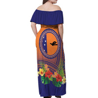 PNG New Ireland Province Off Shoulder Maxi Dress Niu Ailan Necklace Polynesian Tattoo - Polynesian Pride