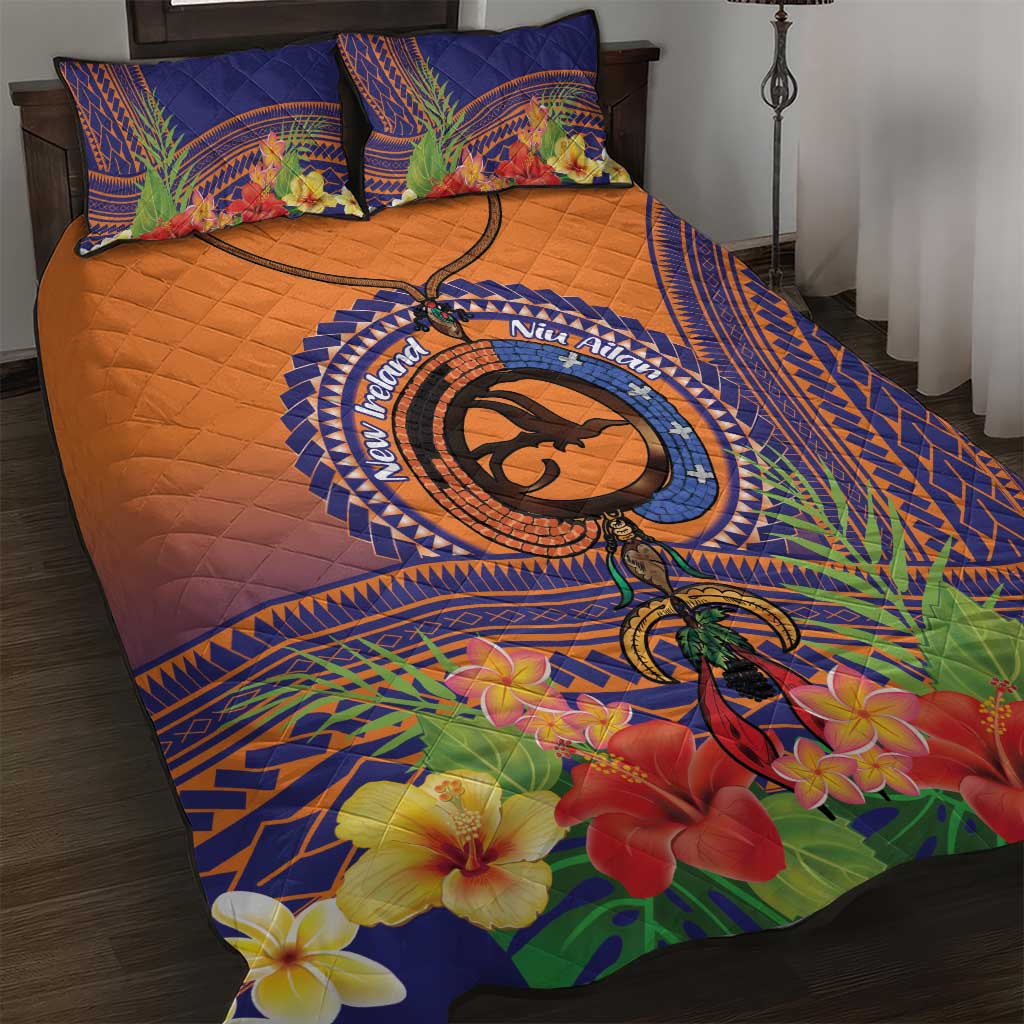 PNG New Ireland Province Quilt Bed Set Niu Ailan Necklace Polynesian Tattoo - Polynesian Pride
