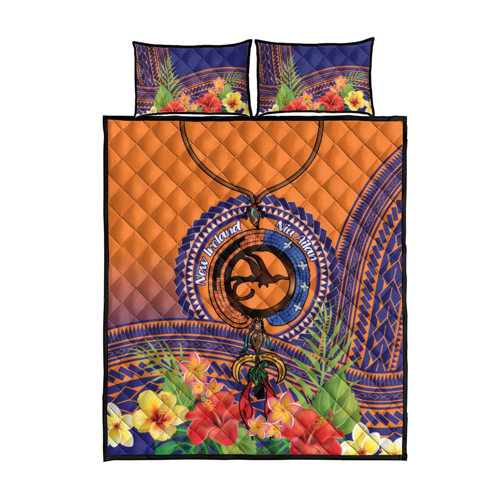 PNG New Ireland Province Quilt Bed Set Niu Ailan Necklace Polynesian Tattoo - Polynesian Pride