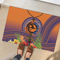 PNG New Ireland Province Rubber Doormat Niu Ailan Necklace Polynesian Tattoo - Polynesian Pride