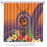 PNG New Ireland Province Shower Curtain Niu Ailan Necklace Polynesian Tattoo - Polynesian Pride