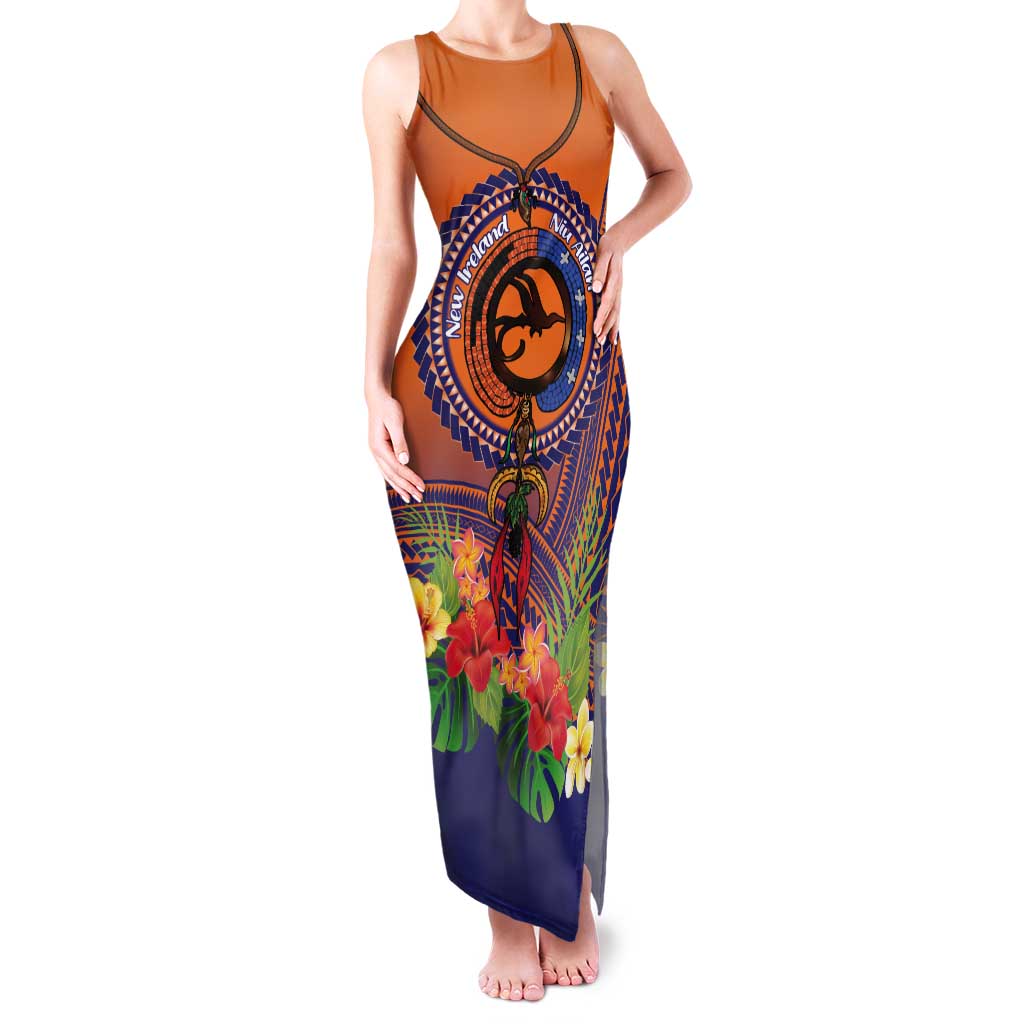 PNG New Ireland Province Tank Maxi Dress Niu Ailan Necklace Polynesian Tattoo - Polynesian Pride