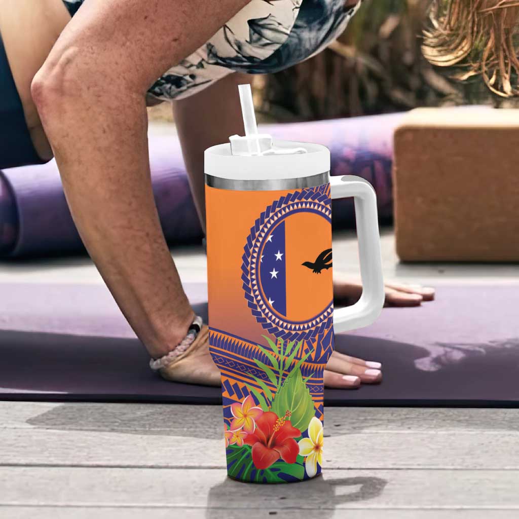 PNG New Ireland Province Tumbler With Handle Niu Ailan Necklace Polynesian Tattoo - Polynesian Pride
