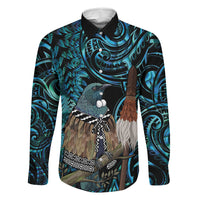New Zealand Tui Bird Taiaha Family Matching Off Shoulder Short Dress and Hawaiian Shirt Maori Weapon Paua Shell Mix Silver Fern