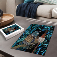 New Zealand Tui Bird Taiaha Puzzle Maori Weapon Paua Shell Mix Silver Fern LT14 - Polynesian Pride