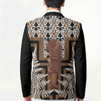 Wahaika New Zealand Blazer Maori Weapon Kowhaiwhai Fern Poutama Motifs