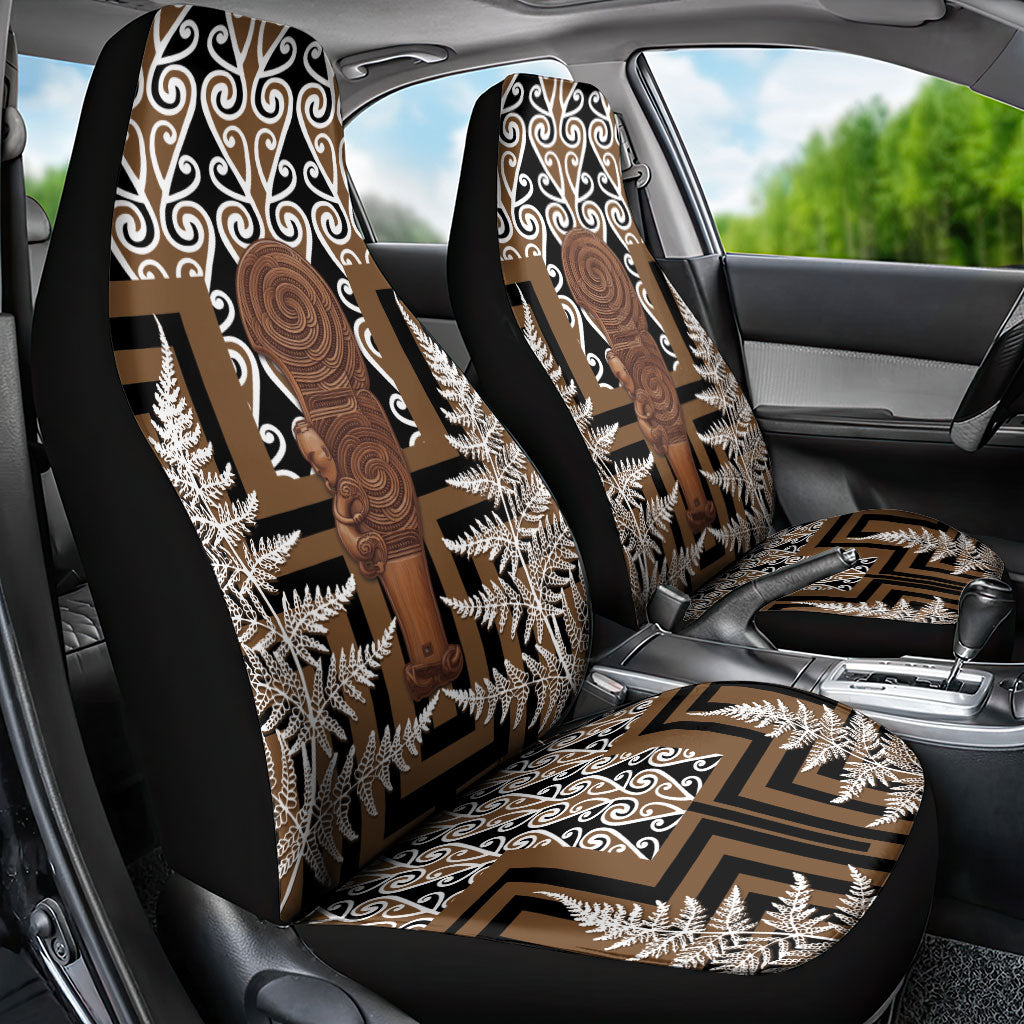 Wahaika New Zealand Car Seat Cover Maori Weapon Kowhaiwhai Fern Poutama Motifs LT14 - Polynesian Pride
