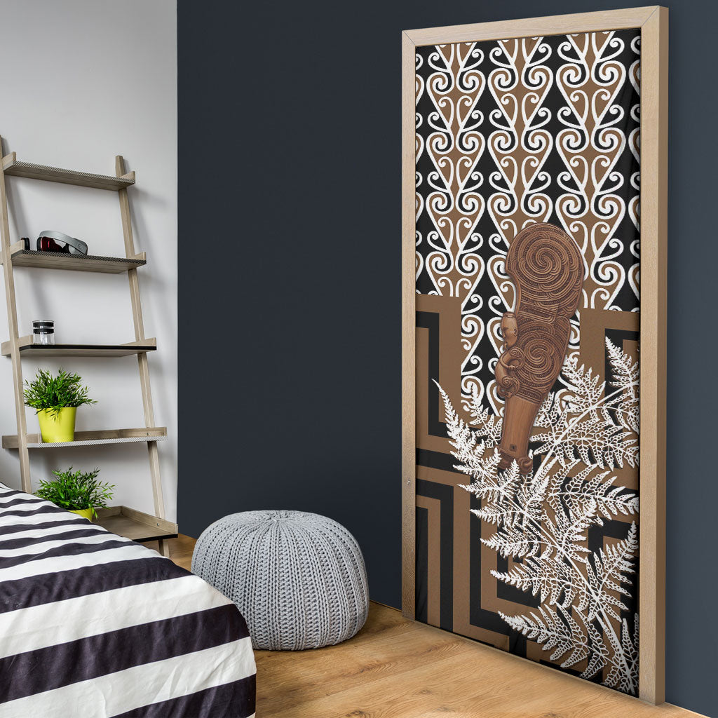 Wahaika New Zealand Door Cover Maori Weapon Kowhaiwhai Fern Poutama Motifs LT14 - Polynesian Pride