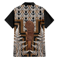 Wahaika New Zealand Family Matching Off Shoulder Short Dress and Hawaiian Shirt Maori Weapon Kowhaiwhai Fern Poutama Motifs