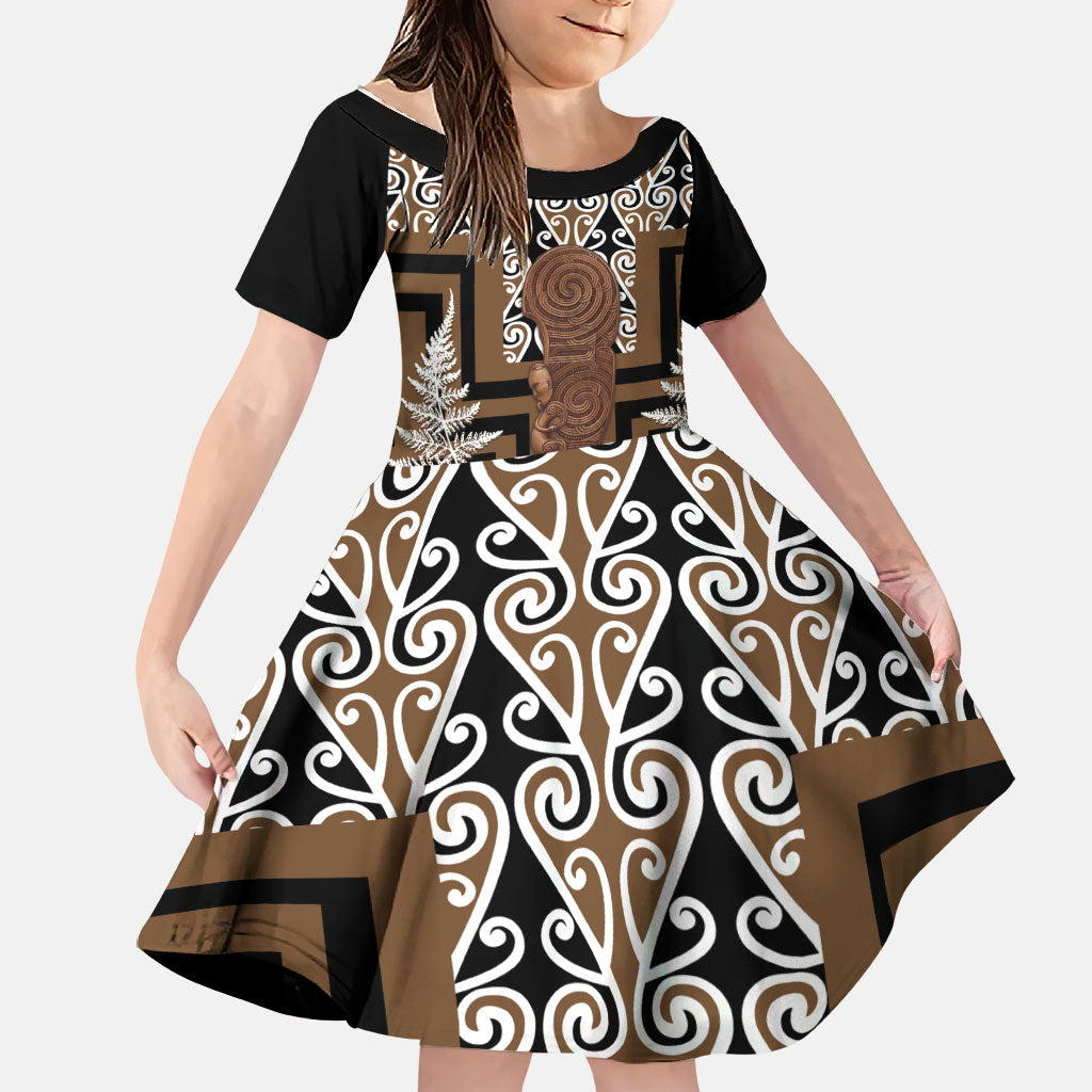 Wahaika New Zealand Family Matching Puletasi and Hawaiian Shirt Maori Weapon Kowhaiwhai Fern Poutama Motifs