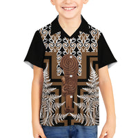 Wahaika New Zealand Family Matching Puletasi and Hawaiian Shirt Maori Weapon Kowhaiwhai Fern Poutama Motifs