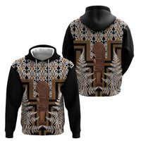 Wahaika New Zealand Hoodie Maori Weapon Kowhaiwhai Fern Poutama Motifs LT14 - Polynesian Pride