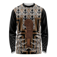 Wahaika New Zealand Long Sleeve Shirt Maori Weapon Kowhaiwhai Fern Poutama Motifs
