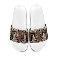 Wahaika New Zealand Slide Sandals Maori Weapon Kowhaiwhai Fern Poutama Motifs