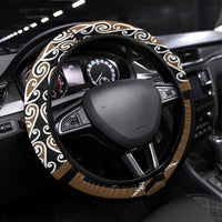 Wahaika New Zealand Steering Wheel Cover Maori Weapon Kowhaiwhai Fern Poutama Motifs