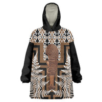 Wahaika New Zealand Wearable Blanket Hoodie Maori Weapon Kowhaiwhai Fern Poutama Motifs