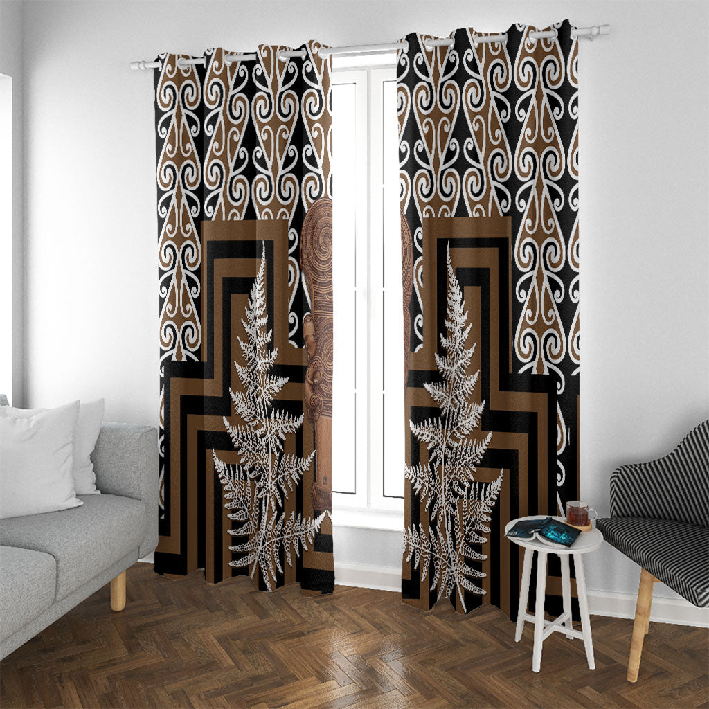 Wahaika New Zealand Window Curtain Maori Weapon Kowhaiwhai Fern Poutama Motifs