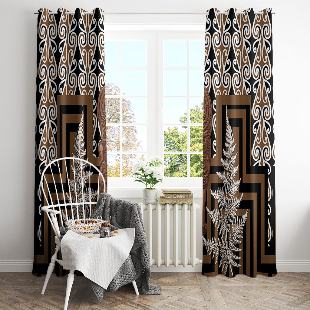 Wahaika New Zealand Window Curtain Maori Weapon Kowhaiwhai Fern Poutama Motifs