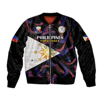 Philippines Football Bomber Jacket 2023 World Cup Go Filipinas Feather Black Version LT14 Unisex Black - Polynesian Pride