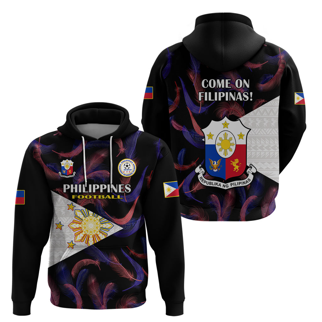 Philippines Football Hoodie 2023 World Cup Go Filipinas Feather Black Version LT14 - Polynesian Pride
