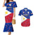 Philippines Football Couples Matching Mermaid Dress And Hawaiian Shirt 2023 World Cup Go Filipinas Feather Flag Version LT14 Blue - Polynesian Pride