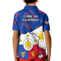 Philippines Football Kid Polo Shirt 2023 World Cup Go Filipinas Feather Flag Version LT14 - Polynesian Pride